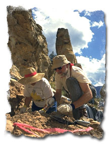 Crow Canyon participants excavating at Castle Rock