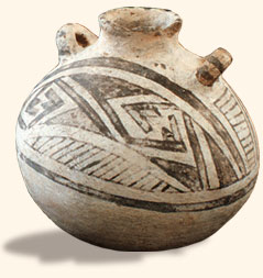 Example of a pottery vessel with slip.