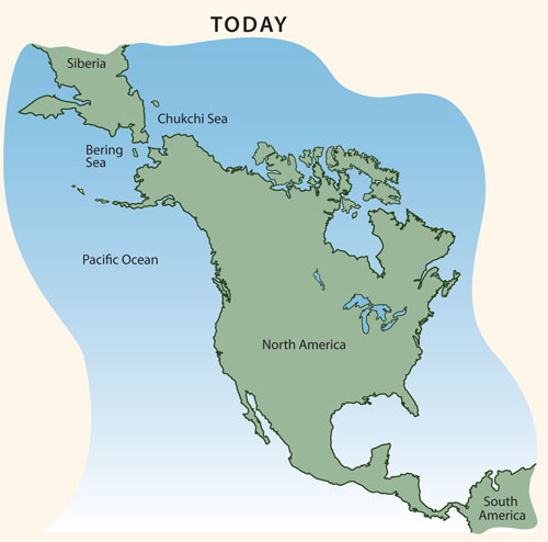 North America today and during the Ice Age.